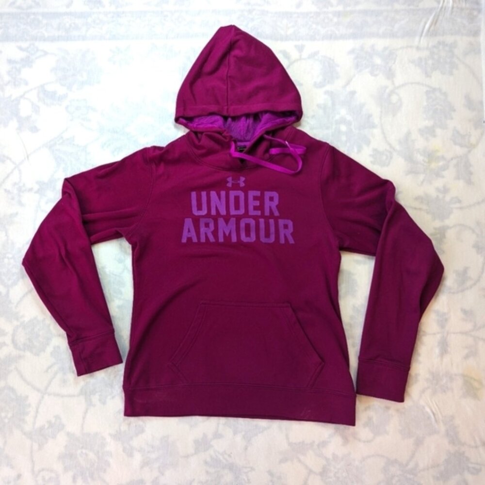 Under Armour dark pink thin fleece lining hoodie women's Small